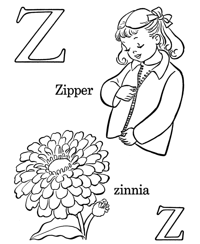 Letter Z coloring page