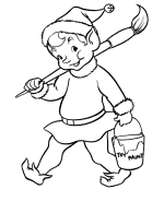 Christmas Elves - Santa's helpers coloring pages