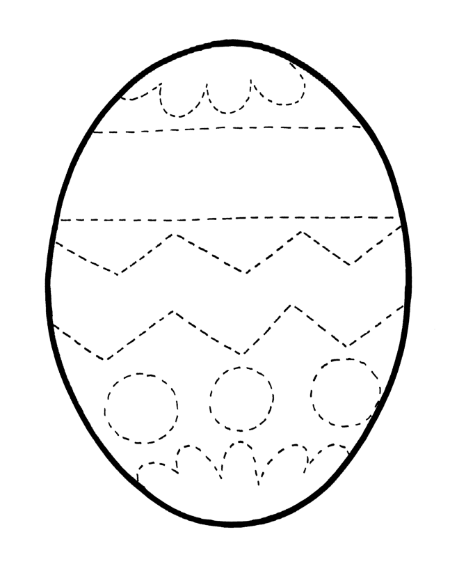 Easter Egg Coloring Pages | BlueBonkers - Easter Egg Outline coloring