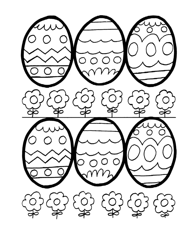 Easter Egg Coloring Pages | BlueBonkers - Easy Easter Egg Outlines