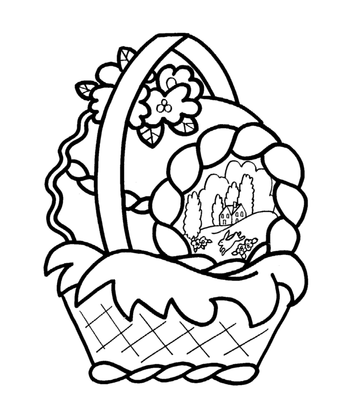Easter Eggs Coloring page | Cute Easter Basket