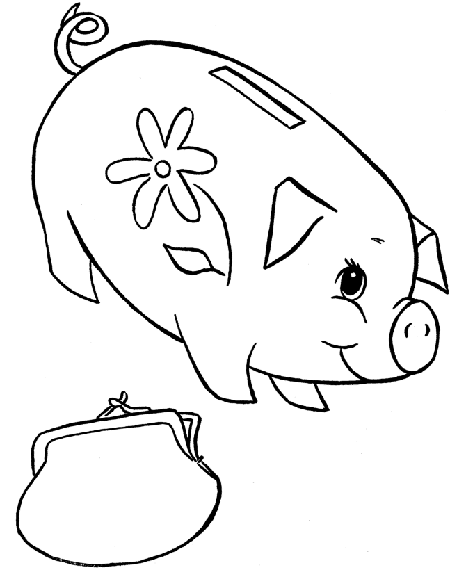 Easter Kids Fun Coloring page | Easter candy piggy-bank