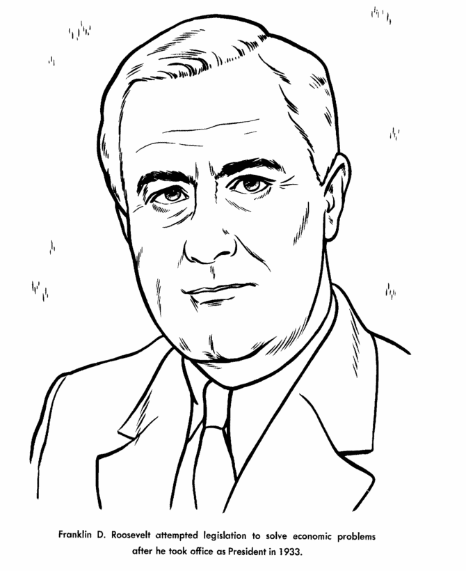 Bluebonkers US Presidents coloring pages President Franklin