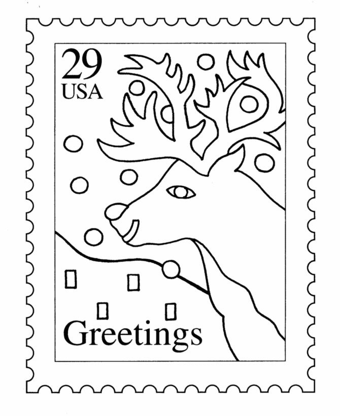 Holiday Christmas Stamp Coloring Pages 