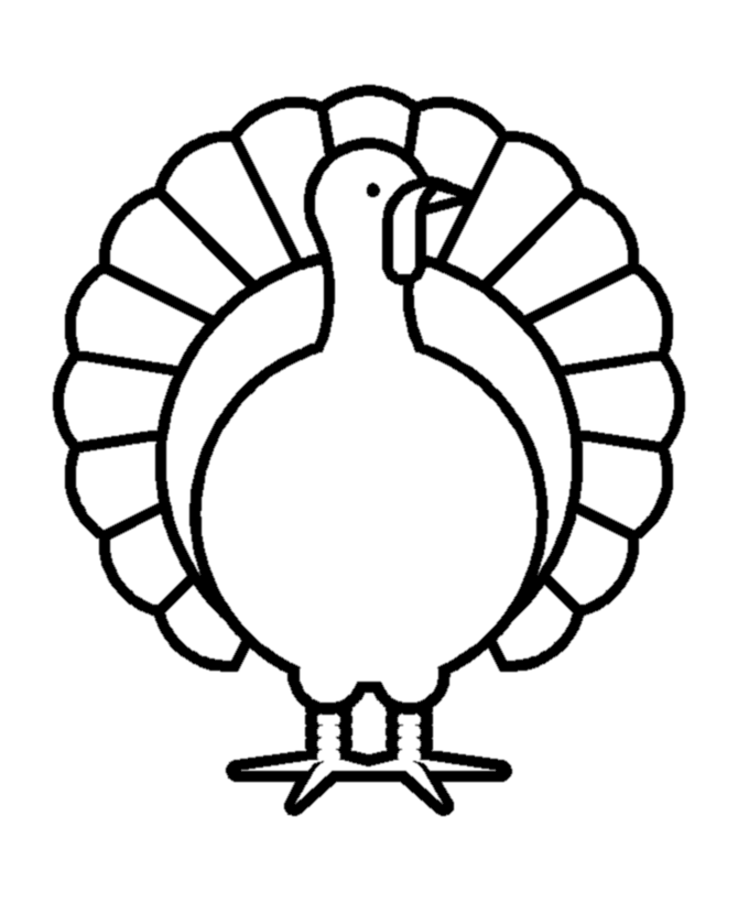 Thanksgiving Day Coloring Page Sheets Turkey simple