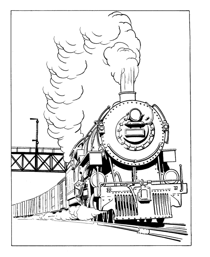 Train and Rail Coloring sheet Steam Coloring BlueBonkers