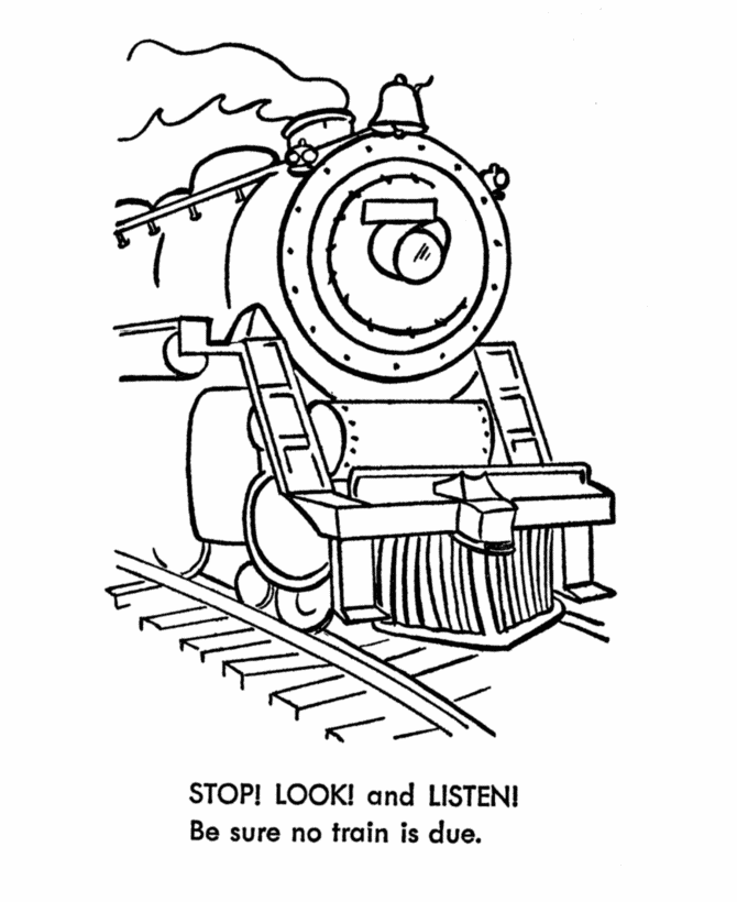 Railroad Safety Coloring Pages Stop Look And Listen